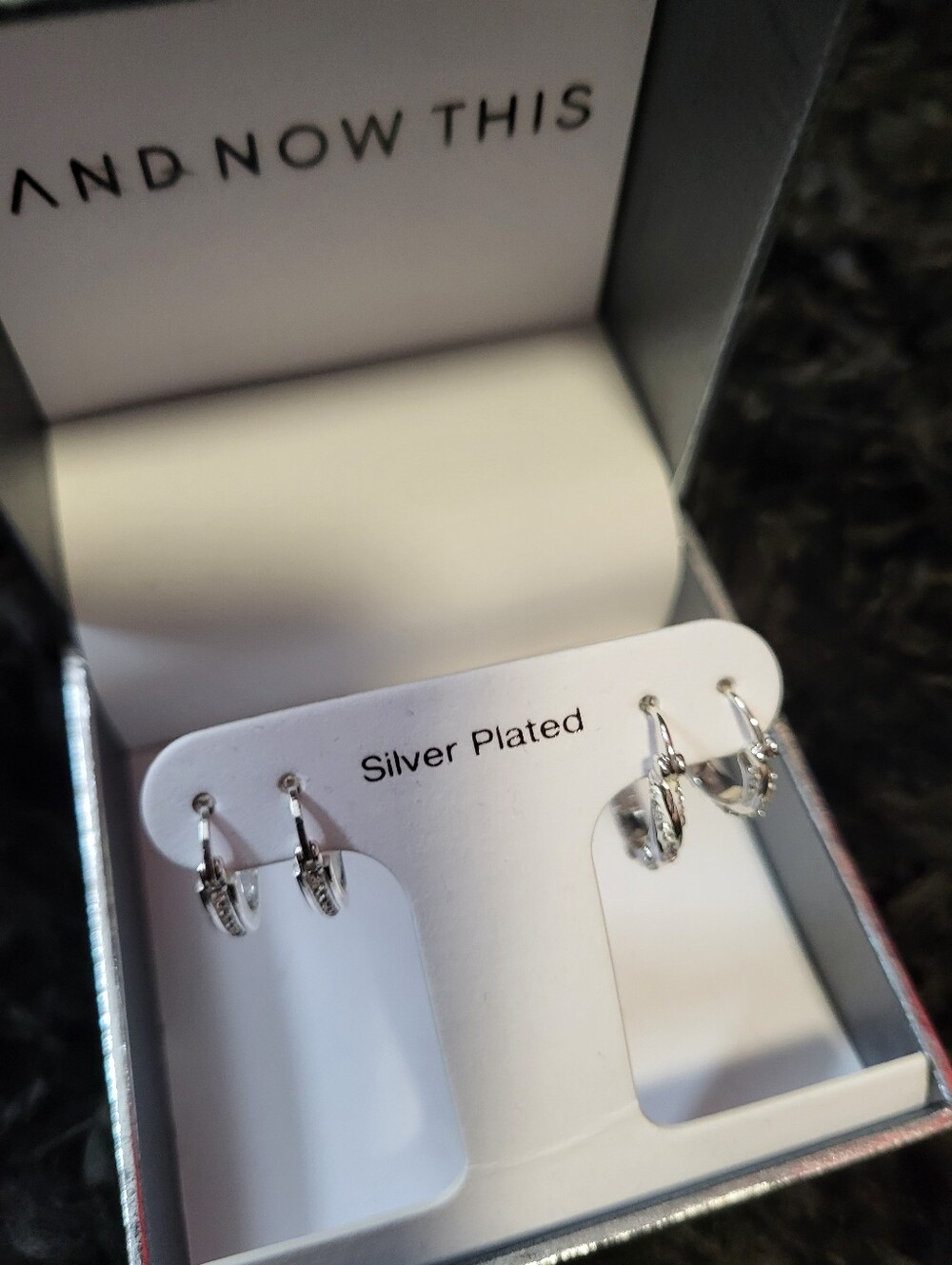 And Now This Silver Plated Hoop Earrings - 2 Pairs